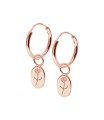 Carnation Birth Flower Silver Hoop Earring Charms HO-2695
